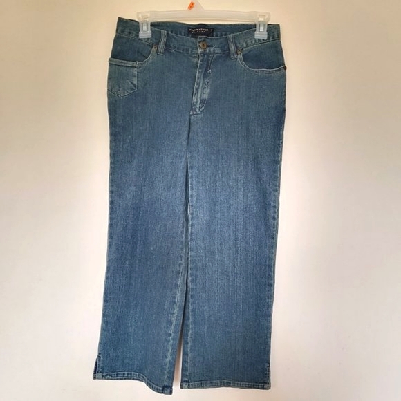 FAIRWEATHER Stretch Vintage 90s Women's Capri Faded Jeans with Side Slit Small - Picture 3 of 9